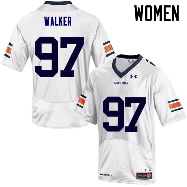 Women Auburn Tigers #97 Gary Walker College Football Jerseys Sale-White - Click Image to Close